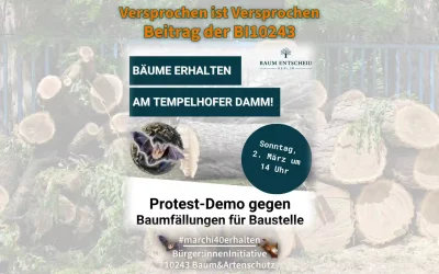 Artenschutz und Baumschutz – Versprochen ist Versprochen – Demonstration am 02.03.2025